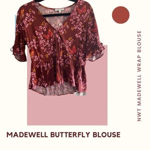 NWT Madewell Butterfly Keyhole Wrap Blouse